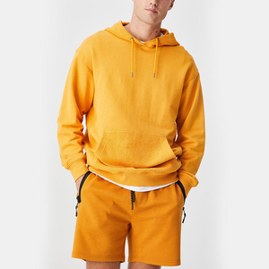 Conjunto Deportivo de 2 Piezas para Hombre, Talla Grande, Informal, de Algodón, Forro Polar, Sudadera con Capucha y Pantalones Cortos, Transpirable, Diseño Estampado, Otoño, Servicio OEM - Product Image 1