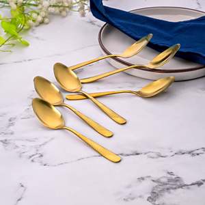 Set of 6 Sunlit Gold Tea <b>Spoons</b> Premium <b>Coffee</b> & Tea Tools - Product Image 5