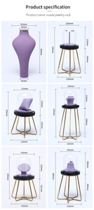 Kim loại vòng hiển thị đứng với PU da Vòng cổ bông tai trang sức hiển thị Set Cửa Hàng Bán buôn cổ trang sức hiển thị giá - Product Image 2