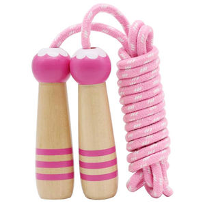 Cuerda para Saltar para Niños, Cuerda de Saltar de Algodón Ajustable de 7 Pies con Mango de Madera - Product Image 1