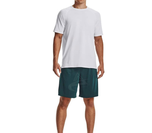 Pantalones cortos deportivos en blanco de malla para hombre con logotipo personalizado, pantalones cortos de chándal de malla de verano para hombre - Product Image 5