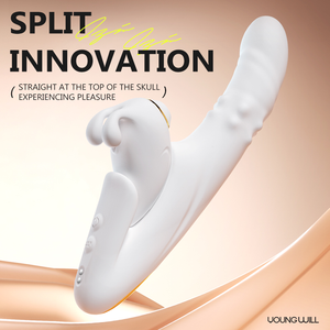 Vibratore a Doppia Testa con Funzione di Suzione e Separazione per Donne, Design Dildo in Silicone, 7 Modalità di Frequenza, Massaggiatore per Stimolazione del Punto G e Clitoride - Product Image 5