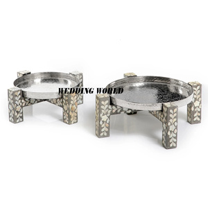 Ensemble de deux bol à chocolat avec support en nacre Forme ronde Designer Sweet Bowl Classique Élégant bol à chocolat fantaisie - Product Image 4