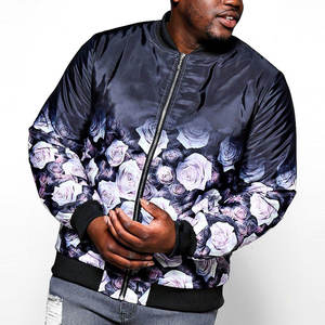 Chaqueta Bomber de sublimación de satén para hombre 2021, tela de lona de alta calidad, cuello levantado, nueva moda, estilo callejero, ropa de invierno - Product Image 1