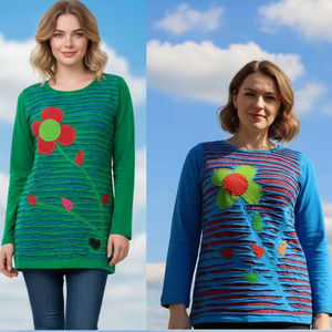 เสื้อกล้ามถักสไตล์โบฮีเมียนสำหรับผู้หญิง ขายส่ง ผ้าถักลายริบบิ้นหลากสี พิมพ์ลายดอกไม้สวยงาม แบบสั้น โปร่ง ใส่สบายๆ - Product Image 1