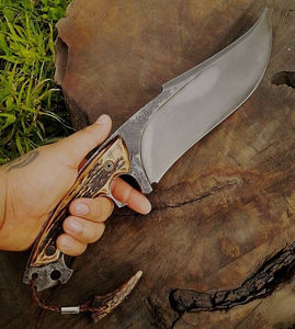 Nuevo OEM personalizable de alta calidad ciervo hecho a mano Acero de Damasco punto de caída caza Camping Bowy cuchillo fuerte agarre 1 año - Product Image 3