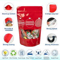 Sac en plastique refermable avec logo personnalisé Joyeux Noël, sac en plastique Mylar pour bonbons et biscuits