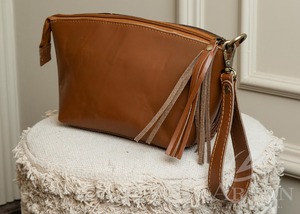 Handmade Genuine Floral Tooled Leather <b>Women</b> <b>Makeup</b> Storage <b>Kit</b> Western Travel Organizer Luxury Cowgirl Toiletry Wristlet Pouch - Product Image 5