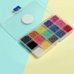 Beadsnfashion Size 11/0 1mm Hole DIY Kit Jewellery Making Embroidery <b>Crafts</b> 15 Colours Glass Sugar Seed Beads <b>Crystal</b> Lampwork - Product Image 2