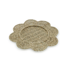 Bonito diseño tejido de algas marinas en forma de flor manteles individuales cargador de placa de flores para mesa de comedor hecho por B2B vietnamita - Product Image 1