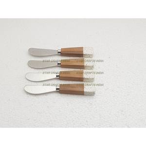 Juego de cubiertos creativo de acero inoxidable con mango de mármol, cuchillo, tenedor, cuchara, juego de cubiertos portátil de 4 piezas con estante para cubiertos - Product Image 6