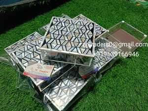 Caja de regalo acrílica de lujo con tapa con Incrustaciones de nácar iridiscente para bodas árabes, Eid y decoración festiva de Ramadán - Product Image 2