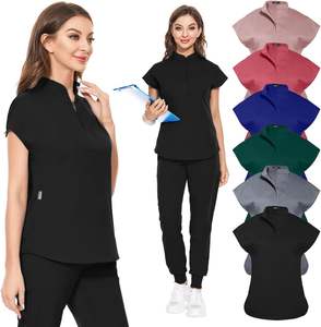 เสื้อสครับคุณภาพสูงทันสมัยสำหรับแพทย์ พยาบาล โรงพยาบาล แบบยูนิเซ็กซ์ ตรวจจับเข็มได้ ไร้รอยต่อ ขายส่ง รับทำโลโก้ตามสั่ง - Product Image 6