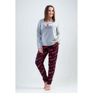 BAYAN P.SUPREM XXL O YAKA UZUN KOL ETEGI OVAL CEPLI PIJAMA TAKIM - สีเทาผสมสี - สีเทาผสมสี - Product Image 2