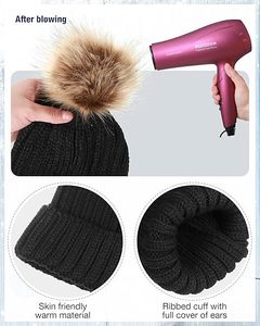 หมวกบีนนี่ถักอบอุ่นเรียบง่ายเนื้อนุ่มสบายวัสดุน้ำหนักเบาเหมาะสำหรับใส่กลางแจ้งและลุคแฟชั่นการเดินทาง - Product Image 2