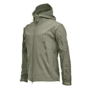 Waterproof Eco-Friendly Tactical <b>Men's</b> Warm Windbreaker Bomber <b>Jacket</b> Canvas Stand Collar Front Logo <b>Soft</b> <b>Shell</b> Quilted Winter - Product Image 1