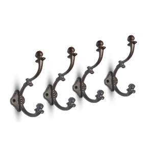 Set of 2 Pcs <b>Black</b> Iron Wall <b>Hooks</b> Mounted Coat <b>Hook</b> for Home Farmhouse Coats Bags Hats Towels Use - Product Image 5