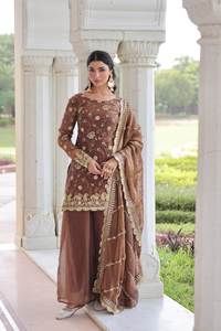 Premium Designer Readymade Fendy with Rich Sequins <b>Top</b>-sharara-dupatta Collections 2025 - Product Image 6