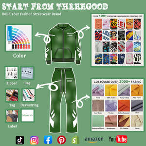 Conjuntos Deportivos Personalizados con Rayas, Pantalones Deportivos Apilados, Conjuntos Deportivos con Rayas para Hombre, Conjuntos Deportivos Desgastados para Correr - Product Image 2