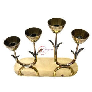 Nouveau design Candélabre en laiton doré Décoration de mariage Pot à bougie unique fait à la main pour accessoires d'éclairage Chandelier - Product Image 5