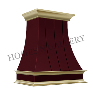 Hotte de cuisine murale en acier inoxydable, style antique et moderne, faite à la main et personnalisée, avec rivets à sangle, pour îlot de cuisine - Product Image 1