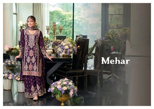 Elegante Chinon Salwar Kameez con Hermoso Bordado Traje Ideal para Bodas Fiestas y Ocasiones Especiales - Product Image 4