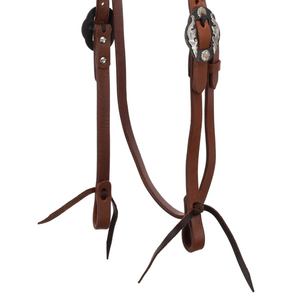 Cabestro Occidental de Cuero Genuino con Ajuste Cómodo, Grabado Plateado, Hebilla Doble Ajustable, Orejeras, Emblema Bordado para Montar a Caballo - Product Image 2