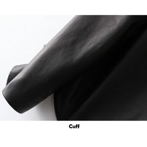 Chaqueta de Motociclista de Cuero Genuino para Mujer con Perlas y Relleno de Algodón Ecológica a Prueba de Viento y Diseño Elegante - Product Image 5