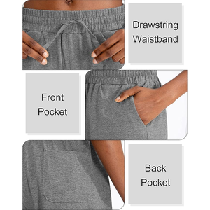 Pantalones cortos de gimnasio para mujer con decoración sólida y patrón Cordón elástico y pantalones cortos de mujer transpirables de secado rápido a bajo precio - Product Image 5