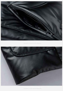 Nouveauté veste matelassée personnalisée pour hommes veste d'hiver imperméable au design simple avec col à capuche de couleur unie vierge - Product Image 5