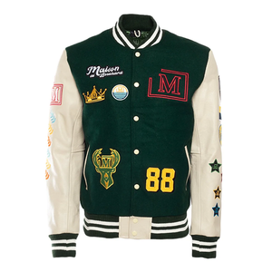 OEM Custom Men's Letterman Varsity <b>Jacket</b> High Genuine Leather Chenille Embroidery Streetwear Custom Best Wool Team Wear Winter - Product Image 3