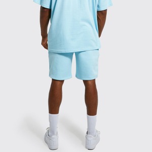 Nueva camiseta de lavado ácido de moda y pantalones cortos desgastados de talla grande, ropa de calle transpirable con estampado de logotipo personalizado para el verano - Product Image 3