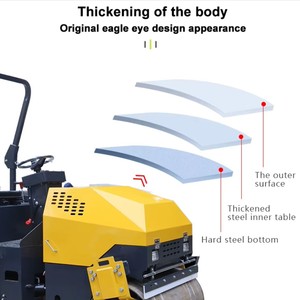 Alta calidad para 1-10 toneladas Ride-on Vibration Rodillo de carretera de doble tambor Compactador de construcción compacto Motor de bomba de núcleo de motor Kama - Product Image 5