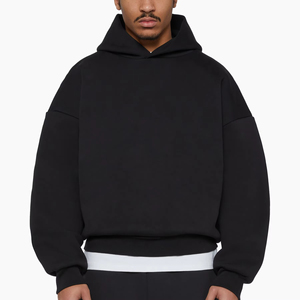 OEM fabriqué en usine hommes 100% coton Boxy poids lourd personnalisé surdimensionné pull à capuche à vendre à bas prix - Product Image 5