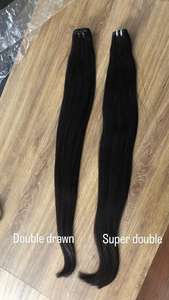 ผมแท้ธรรมชาติอินเดียแบบหยักศก 24 นิ้ว คุณภาพสูง พรีเมียม เวอร์จิ้น ต่อผมแบบเครื่องเย็บสองชั้น สีดำธรรมชาติ - Product Image 5