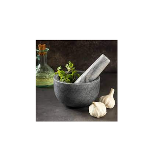 Granito artesanal natural y mortero de mármol de cuarzo y mortero para utensilios de cocina India mortero con mortero para cocinar - Product Image 4