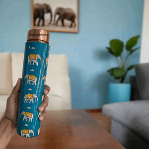 Nouvelle arrivée Design moderne Bouteille d'eau potable en cuivre pur design en émail imprimé Taille personnalisée 100% Anti-fuite Soucieux de la santé - Product Image 3