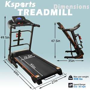 Tapis Roulant Elettrico Pieghevole Portatile Ksports da 16,5 Pollici con Bluetooth per App di Monitoraggio Fitness e Rilevamento Frequenza Cardiaca - Product Image 3