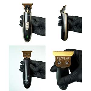 Tondeuse à cheveux sans fil professionnelle pour hommes, lame en acier inoxydable dorée, tondeuse de barbier T-Shaper pour moustache et barbe, électrique, US - Product Image 4