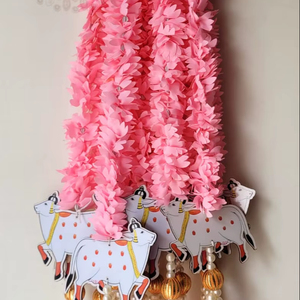 Décoration de scène de mandap de mariage et décoration de mariage, guirlandes artificielles festives faites à la main avec des cordes de clochettes pour les Indiens - Product Image 1