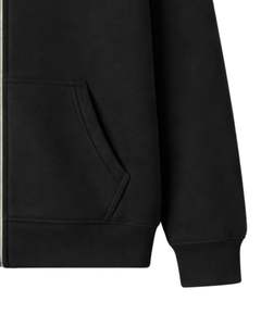 Sweat à capuche zippé noir pour homme en molleton de coton premium, veste décontractée d'hiver style streetwear avec poches pour homme OEM Bul - Product Image 5