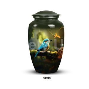 Beautiful Aluminium Sparrow Bird Cremation Memorial Urn for Adult Human Ashes Decorative Large Funeral Urn With Free <b>Velvet</b> <b>Bag</b> - Product Image 1