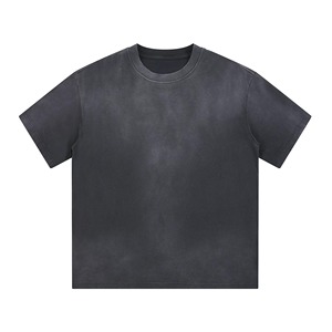 Camisetas de lavado ácido desgastadas Vintage para hombre, camiseta de manga corta de tela doble, ropa usada con estampado de algodón 100% personalizado en stock - Product Image 6