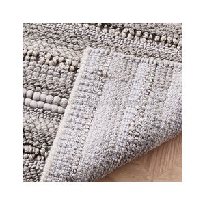 Tapis rectangulaire en laine indienne Dhurrie, tissage plat en jute naturel, fait à la main, abstrait, à prix de gros - Product Image 3