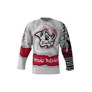 Maillots de hockey sur glace personnalisés amusants par sublimation – Ensemble d'équipe 100 % polyester respirant à séchage rapide, couleurs et logos personnalisés - Product Image 1