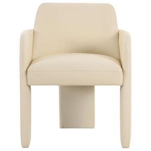Chaise de salle à manger rembourrée en crème, fauteuil d'appoint moderne, siège moelleux, chaise d'appoint pour salon, restaurant - Product Image 1