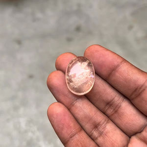 พลอยเทียมทรงวงรีทรงโทแพซธรรมชาติตัดด้วยรุ้งชิลเลอร์ - Product Image 3