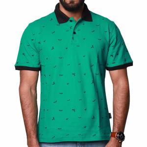 เสื้อยืดโปโลพิมพ์ลายของผู้ชายเสื้อโปโลแขนสั้นเข้ารูปใส่สบายปรับแต่งได้2025บริการ OEM - Product Image 1