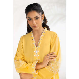 ชุดเซ็ตผ้าแคมบริคปักลาย รุ่น IPST-77593 ผ้าเครป คอปกเหลี่ยม สำหรับผู้หญิง ไซส์ XS ถึง XL สำหรับฤดูใบไม้ผลิ/ฤดูร้อน - Product Image 5