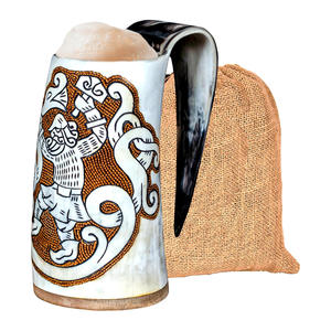 Tasse en corne nautique tasse décorative en corne à boire tasse en corne de Viking chope de bière rustique pour Ale whisky vin café fête Bar - Product Image 1